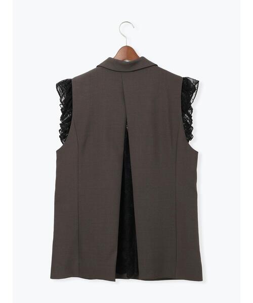 セール】レースドッキングテーラードジレ（ベスト）｜Te chichi