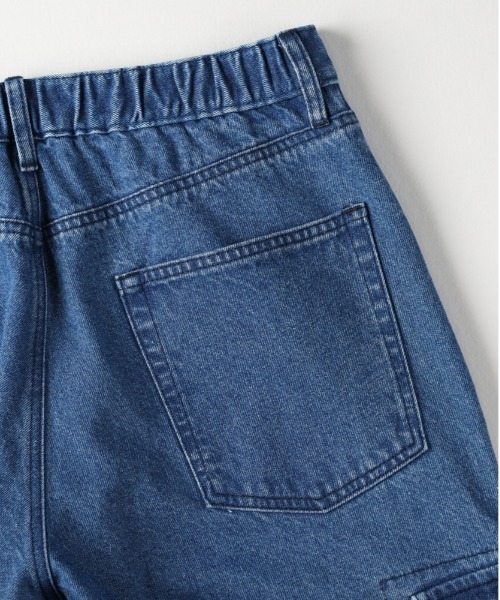 BACK NUMBER(バックナンバー)の「BACK NUMBER(バックナンバー)【メンズ】ウエストイージーデニムカーゴパンツ(ウエストゴム・楽に穿ける・ワイドシルエット)(デニムパンツ・メンズ・ダークインディゴブルー/その他1/ブラック・L/XL/M)」の4枚目の写真