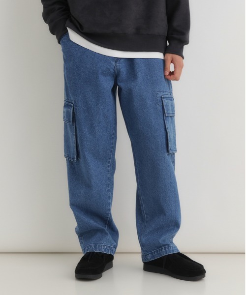 BACK NUMBER(バックナンバー)の「BACK NUMBER(バックナンバー)【メンズ】ウエストイージーデニムカーゴパンツ(ウエストゴム・楽に穿ける・ワイドシルエット)(デニムパンツ・メンズ・ダークインディゴブルー/その他1/ブラック・L/XL/M)」の7枚目の写真