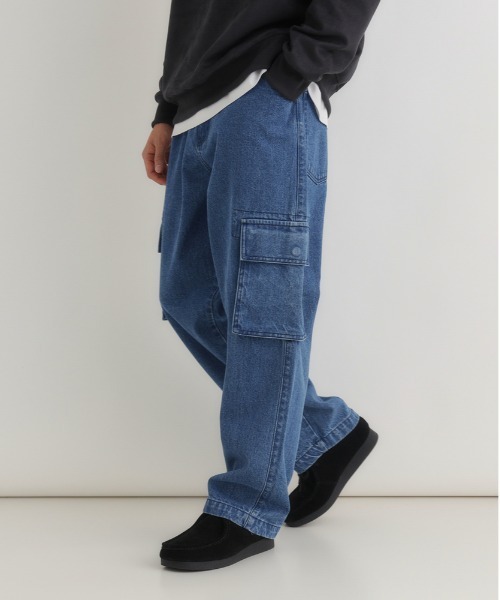 BACK NUMBER(バックナンバー)の「BACK NUMBER(バックナンバー)【メンズ】ウエストイージーデニムカーゴパンツ(ウエストゴム・楽に穿ける・ワイドシルエット)(デニムパンツ・メンズ・ダークインディゴブルー/その他1/ブラック・L/XL/M)」の8枚目の写真
