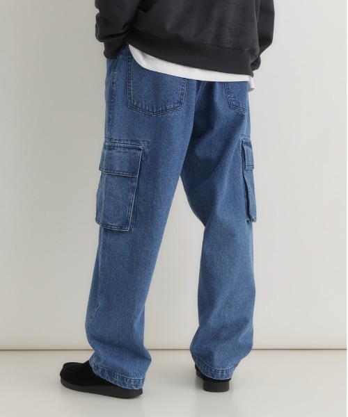 BACK NUMBER(バックナンバー)の「BACK NUMBER(バックナンバー)【メンズ】ウエストイージーデニムカーゴパンツ(ウエストゴム・楽に穿ける・ワイドシルエット)(デニムパンツ・メンズ・ダークインディゴブルー/その他1/ブラック・L/XL/M)」の9枚目の写真