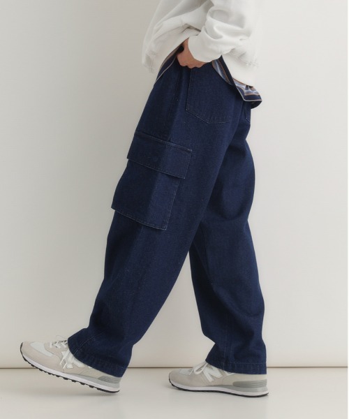 BACK NUMBER(バックナンバー)の「BACK NUMBER(バックナンバー)【メンズ】ウエストイージーデニムカーゴパンツ(ウエストゴム・楽に穿ける・ワイドシルエット)(デニムパンツ・メンズ・ダークインディゴブルー/その他1/ブラック・L/XL/M)」の13枚目の写真
