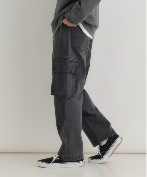 BACK NUMBER(バックナンバー)の「BACK NUMBER(バックナンバー)【メンズ】ウエストイージーデニムカーゴパンツ(ウエストゴム・楽に穿ける・ワイドシルエット)(デニムパンツ・メンズ・ダークインディゴブルー/その他1/ブラック・L/XL/M)」の17枚目の写真