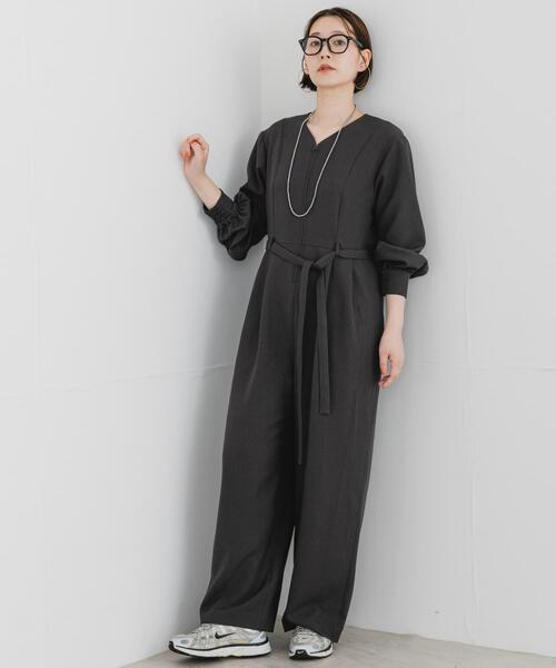 F by ROSSO(エフバイロッソ)の「『UR TECH SMOOTHLUXE』F by ROSSO ハーフZIPジャンプスーツ(サロペット/オーバーオール・レディース・チャコールグレー/ブラック・38/36)」の3枚目の写真