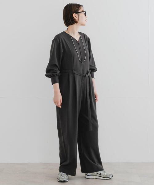F by ROSSO(エフバイロッソ)の「『UR TECH SMOOTHLUXE』F by ROSSO ハーフZIPジャンプスーツ(サロペット/オーバーオール・レディース・チャコールグレー/ブラック・38/36)」の4枚目の写真