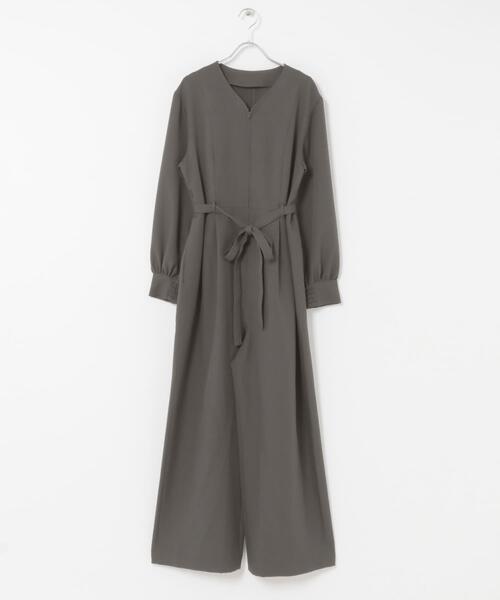 F by ROSSO(エフバイロッソ)の「『UR TECH SMOOTHLUXE』F by ROSSO ハーフZIPジャンプスーツ(サロペット/オーバーオール・レディース・チャコールグレー/ブラック・38/36)」の5枚目の写真