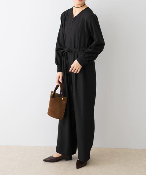 F by ROSSO(エフバイロッソ)の「『UR TECH SMOOTHLUXE』F by ROSSO ハーフZIPジャンプスーツ(サロペット/オーバーオール・レディース・チャコールグレー/ブラック・38/36)」の11枚目の写真