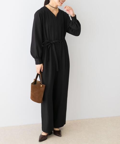 F by ROSSO(エフバイロッソ)の「『UR TECH SMOOTHLUXE』F by ROSSO ハーフZIPジャンプスーツ(サロペット/オーバーオール・レディース・チャコールグレー/ブラック・38/36)」の12枚目の写真