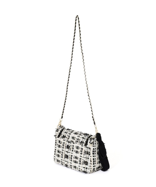 JILL by JILL STUART(ジルバイジルスチュアート)の「◇ツイードフラップバッグ(ショルダーバッグ・レディース・ブラック系その他・FREE)」の4枚目の写真