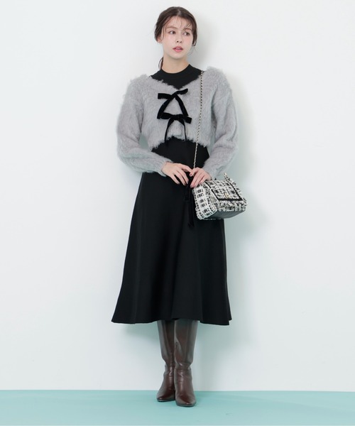 JILL by JILL STUART(ジルバイジルスチュアート)の「◇ツイードフラップバッグ(ショルダーバッグ・レディース・ブラック系その他・FREE)」の2枚目の写真