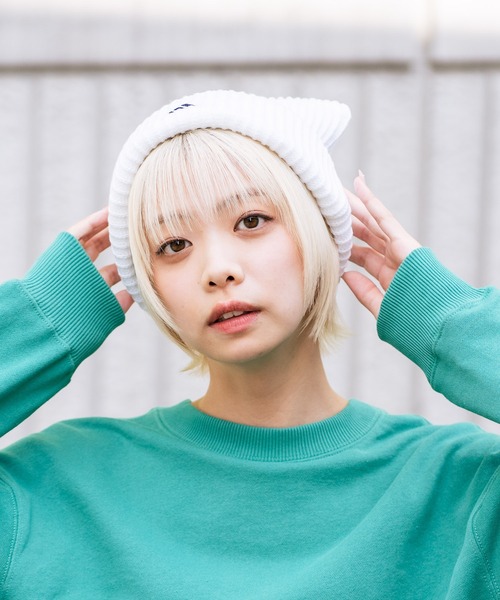adidas(アディダス)の「【ADIDAS/アディダス】ネコミミニットキャップ(ニットキャップ/ビーニー・メンズ・ブラック/ホワイト・FREE)」の3枚目の写真