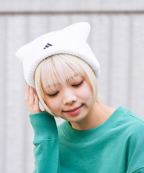 adidas(アディダス)の「【ADIDAS/アディダス】ネコミミニットキャップ(ニットキャップ/ビーニー・メンズ・ブラック/ホワイト・FREE)」の4枚目の写真