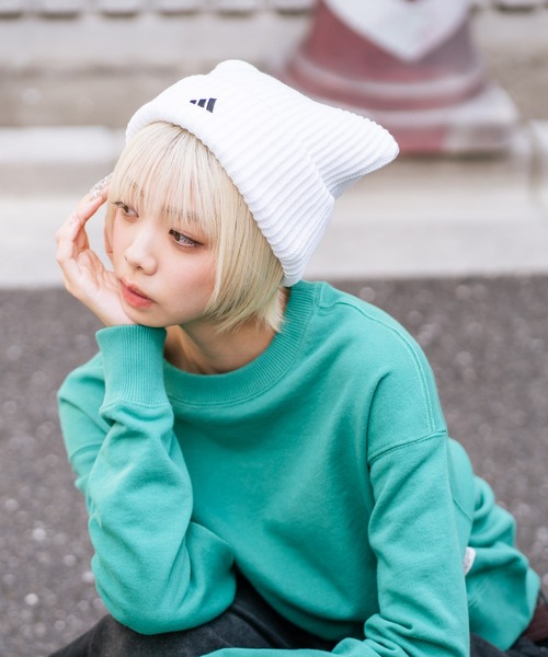 adidas(アディダス)の「【ADIDAS/アディダス】ネコミミニットキャップ(ニットキャップ/ビーニー・メンズ・ブラック/ホワイト・FREE)」の6枚目の写真