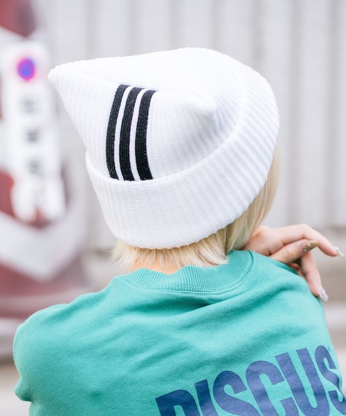 adidas(アディダス)の「【ADIDAS/アディダス】ネコミミニットキャップ(ニットキャップ/ビーニー・メンズ・ブラック/ホワイト・FREE)」の7枚目の写真