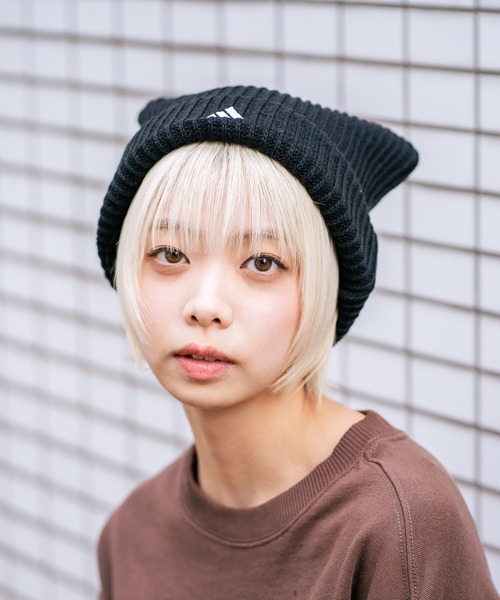 adidas(アディダス)の「【ADIDAS/アディダス】ネコミミニットキャップ(ニットキャップ/ビーニー・メンズ・ブラック/ホワイト・FREE)」の8枚目の写真