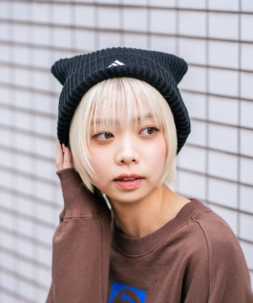 adidas(アディダス)の「【ADIDAS/アディダス】ネコミミニットキャップ(ニットキャップ/ビーニー・メンズ・ブラック/ホワイト・FREE)」の9枚目の写真