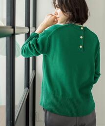 OPAQUE.CLIP | バックボタンリラクシーニット【洗濯機OK】(ニット/セーター)