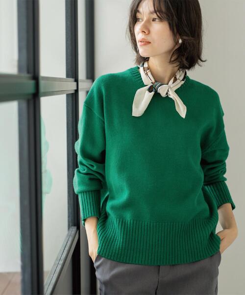 バックボタンリラクシーニット【洗濯機OK】《8col》（ニット/セーター