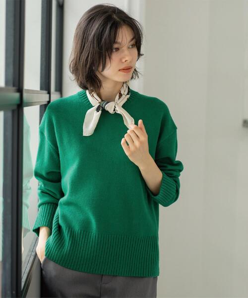 セール】バックボタンリラクシーニット【洗濯機OK】（ニット/セーター