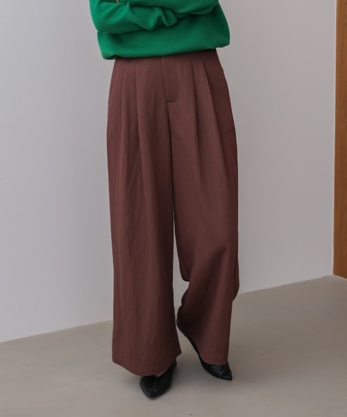 Bou Jeloud(ブージュルード)の「ソフトツイルワイドパンツ(その他パンツ・レディース・ベージュ/インディゴブルー/ブラウン・FREE)」の1枚目の写真