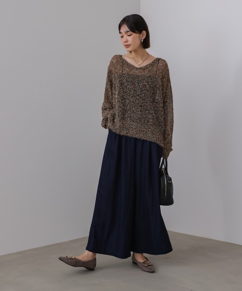 Bou Jeloud(ブージュルード)の「ソフトツイルワイドパンツ(その他パンツ・レディース・ベージュ/インディゴブルー/ブラウン・FREE)」の6枚目の写真