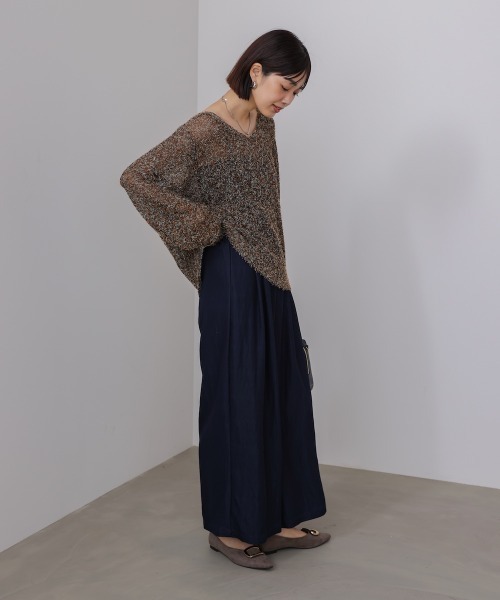 Bou Jeloud(ブージュルード)の「ソフトツイルワイドパンツ(その他パンツ・レディース・ベージュ/インディゴブルー/ブラウン・FREE)」の8枚目の写真
