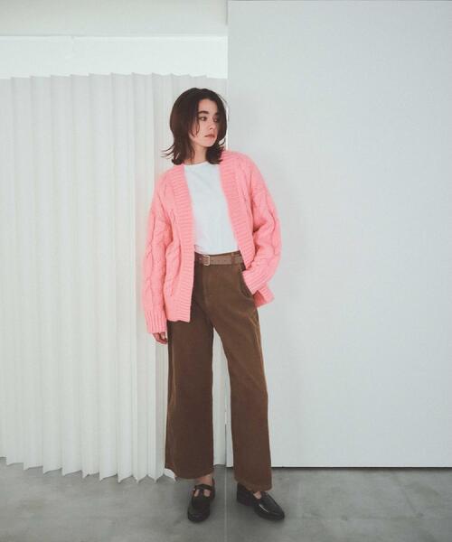 OPAQUE.CLIP(オペークドットクリップ)の「コーデュロイワイドパンツ【洗濯機OK】(その他パンツ・レディース・ブラウン系/ライトブルー/キャメル・38/40/42)」の19枚目の写真