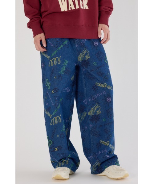 RODEO CROWNS WIDE BOWL（ロデオクラウンズワイドボウル）の「グラフィティーワイドデニムパンツ（デニムパンツ・メンズ・ブラック/ライトブルー・MEDIUM/LARGE）」の9枚目の写真