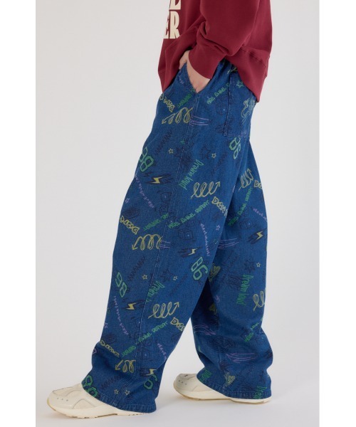 RODEO CROWNS WIDE BOWL（ロデオクラウンズワイドボウル）の「グラフィティーワイドデニムパンツ（デニムパンツ・メンズ・ブラック/ライトブルー・MEDIUM/LARGE）」の10枚目の写真