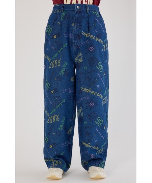 RODEO CROWNS WIDE BOWL（ロデオクラウンズワイドボウル）の「グラフィティーワイドデニムパンツ（デニムパンツ・メンズ・ブラック/ライトブルー・MEDIUM/LARGE）」の15枚目の写真