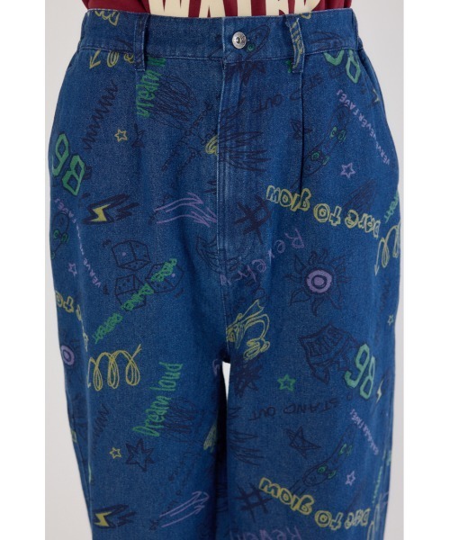RODEO CROWNS WIDE BOWL（ロデオクラウンズワイドボウル）の「グラフィティーワイドデニムパンツ（デニムパンツ・メンズ・ブラック/ライトブルー・MEDIUM/LARGE）」の18枚目の写真