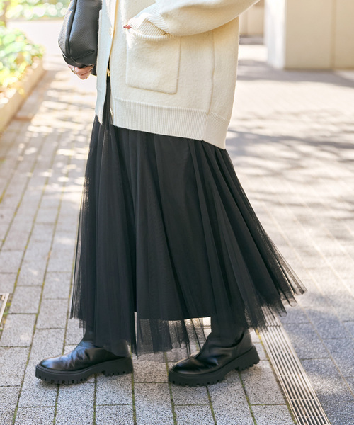 Spick & Span（スピックアンドスパン）の「《追加2》チュールスカート（スカート・レディース・ブラック/ブラウン・36/38）」の11枚目の写真