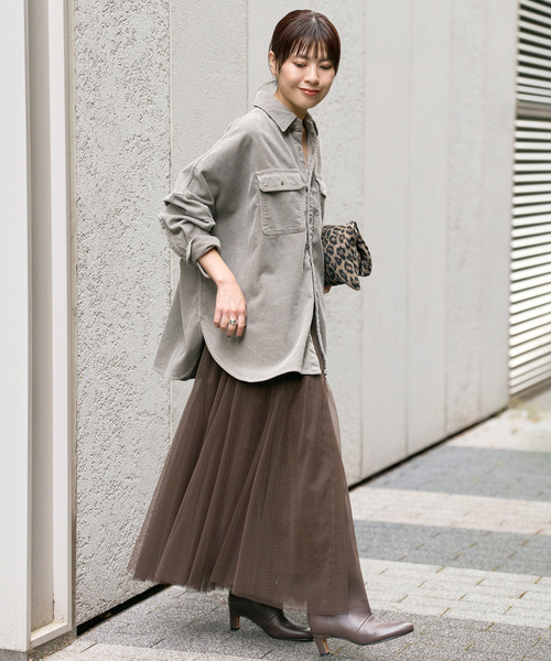 Spick & Span（スピックアンドスパン）の「《追加2》チュールスカート（スカート・レディース・ブラック/ブラウン・36/38）」の22枚目の写真