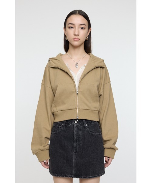 MOUSSY(マウジー)の「SHORT ZIP UP フ―ディー(パーカー・レディース・杢グレー/ライトブラック/ベージュ・FREE)」の22枚目の写真