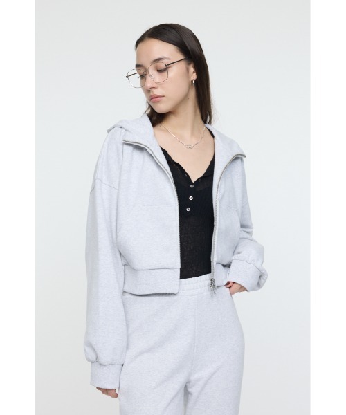 MOUSSY(マウジー)の「SHORT ZIP UP フ―ディー(パーカー・レディース・杢グレー/ライトブラック/ベージュ・FREE)」の8枚目の写真