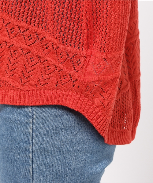OUTLET（アウトレット）の「【Discoat Parisien】スカシ裾ラウンドP/O（ニット/セーター・レディース・レッド系その他・MEDIUM）」の5枚目の写真