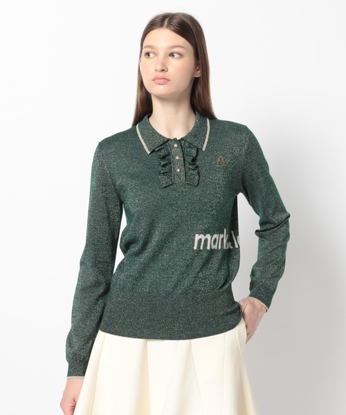 MARK & LONA(マークアンドロナ)の「Celestial Sparkle Knit Polo | WOMEN(ニット/セーター・レディース・ブラック/グリーン・38)」の2枚目の写真