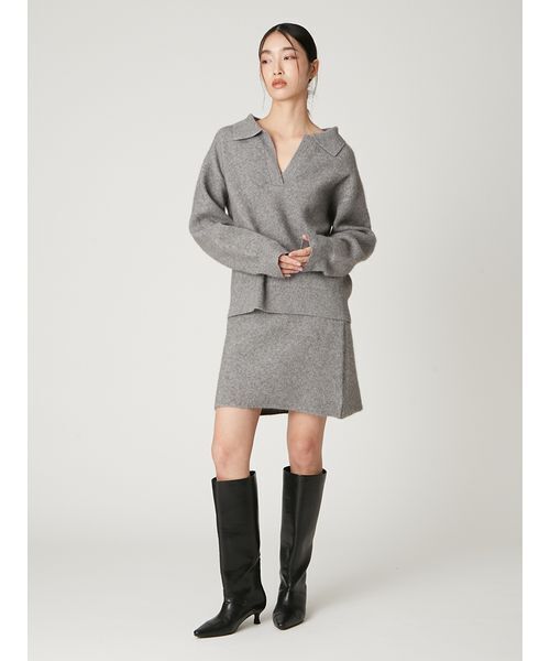 FRAY I.D(フレイアイディー)の「ラクーンダブルフェイスニットミニスカート(スカート・レディース・ブラウン/グレー/クリーム・F)」の16枚目の写真