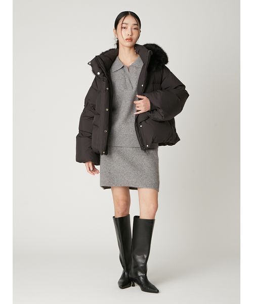 FRAY I.D(フレイアイディー)の「ラクーンダブルフェイスニットミニスカート(スカート・レディース・ブラウン/グレー/クリーム・F)」の18枚目の写真