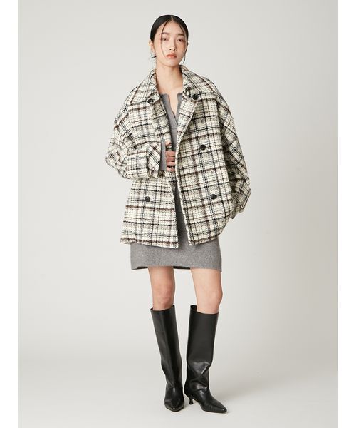 FRAY I.D(フレイアイディー)の「ラクーンダブルフェイスニットミニスカート(スカート・レディース・ブラウン/グレー/クリーム・F)」の20枚目の写真