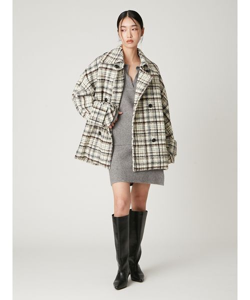 FRAY I.D(フレイアイディー)の「ラクーンダブルフェイスニットミニスカート(スカート・レディース・ブラウン/グレー/クリーム・F)」の21枚目の写真