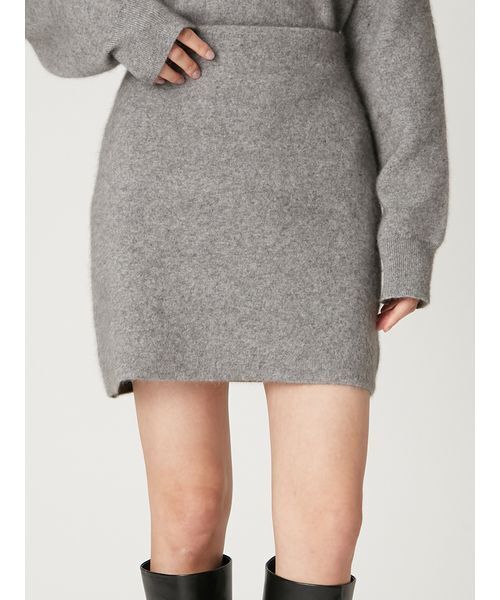 FRAY I.D(フレイアイディー)の「ラクーンダブルフェイスニットミニスカート(スカート・レディース・ブラウン/グレー/クリーム・F)」の7枚目の写真