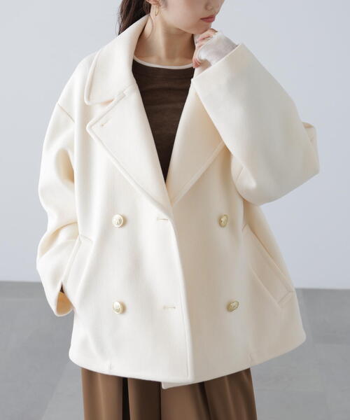 FREE'S MART（フリーズマート）の「◆【はかな企画】ミドル丈オーバーピーコート〈ＭＦＭ〉（ピーコート・レディース・ネイビー/ホワイト・SMALL/MEDIUM）」の14枚目の写真