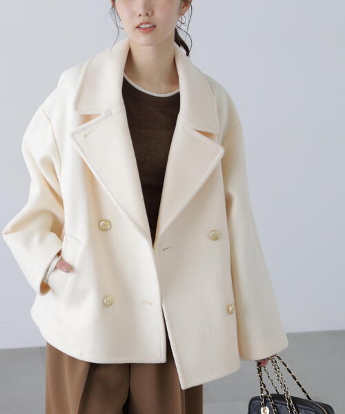 FREE'S MART（フリーズマート）の「◆【はかな企画】ミドル丈オーバーピーコート〈ＭＦＭ〉（ピーコート・レディース・ネイビー/ホワイト・SMALL/MEDIUM）」の16枚目の写真