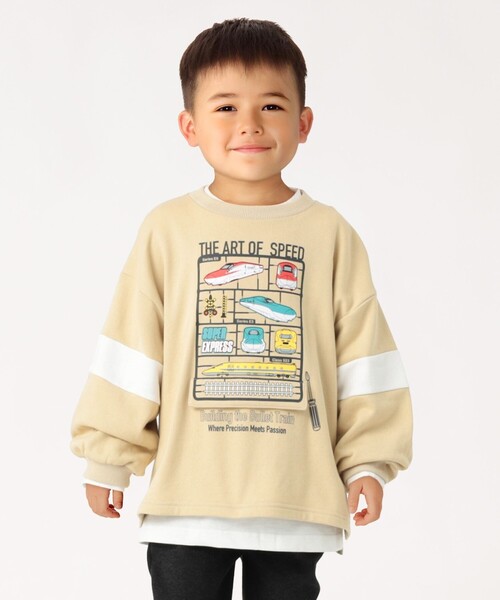 SHIPS Colors(シップス カラーズ)の「SHIPS Colors:90~120cm / 〈洗濯機可能〉JR 新幹線 スウェット(スウェット・キッズ・ベージュ/ネイビー・90/100/110/120)」の2枚目の写真
