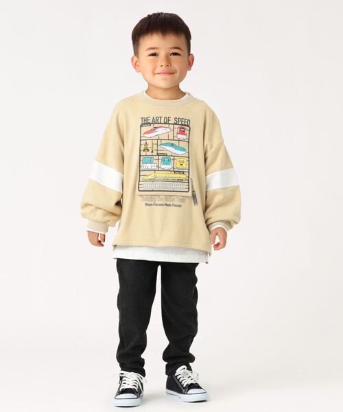 SHIPS Colors(シップス カラーズ)の「SHIPS Colors:90~120cm / 〈洗濯機可能〉JR 新幹線 スウェット(スウェット・キッズ・ベージュ/ネイビー・90/100/110/120)」の3枚目の写真