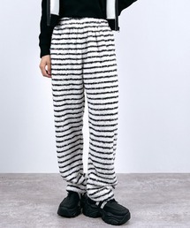 CLOTHY（クロシィ）の「【柔らかもこもこ素材ルームウェア】パイル地ボーダーパンツ（ルームウェア/パジャマ）」