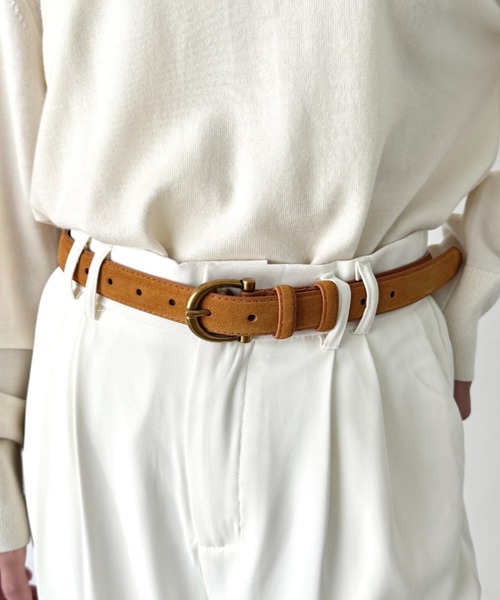 LOVALOT(ラバロット)の「【動画あり】フェイクスエードベルト(ベルト・レディース・ブラック/キャメル/ブラウン・FREE)」の3枚目の写真