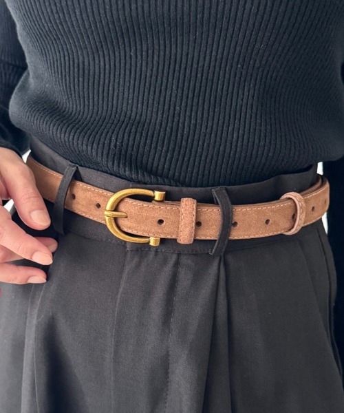 LOVALOT(ラバロット)の「【動画あり】フェイクスエードベルト(ベルト・レディース・ブラック/キャメル/ブラウン・FREE)」の2枚目の写真
