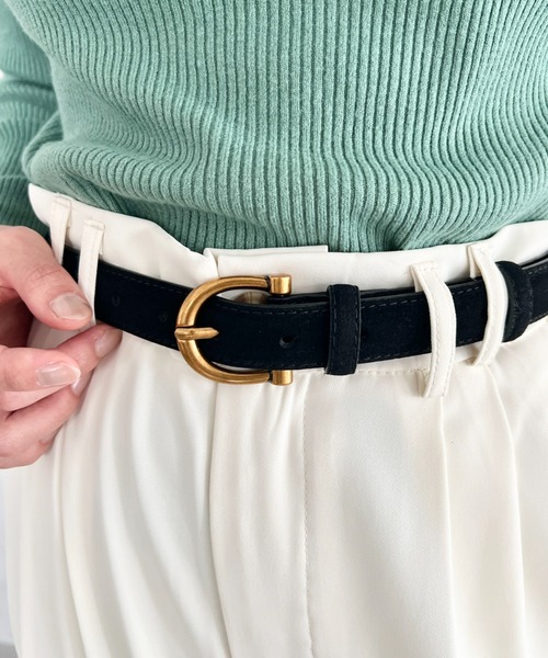 LOVALOT(ラバロット)の「【動画あり】フェイクスエードベルト(ベルト・レディース・ブラック/キャメル/ブラウン・FREE)」の4枚目の写真